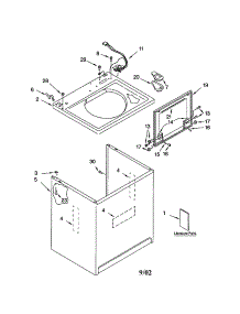 Top And Cabinet parts for Kenmore Washer 110.23012101 (11023012101, 110 23012101) from AppliancePartsPros.com