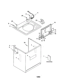 Top And Cabinet parts for Kenmore Washer 110.23012102 (11023012102, 110 23012102) from AppliancePartsPros.com