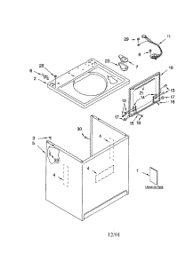 Top And Cabinet parts for Kenmore Washer 110.23014100 (11023014100, 110 23014100) from AppliancePartsPros.com