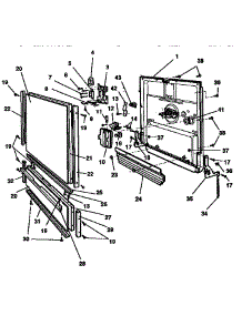 Door parts for Kenmore Dishwasher 587.1744590 (5871744590, 587 1744590) from AppliancePartsPros.com