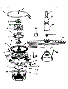 Motor, Heater, & Spray Arm parts for Kenmore Dishwasher 587.1744590 (5871744590, 587 1744590) from AppliancePartsPros.com