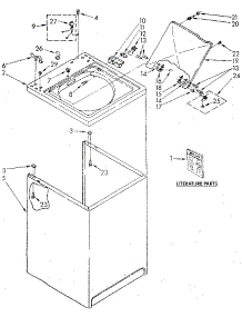 Top And Cabinet parts for Kenmore Washer 110.82874310 (11082874310, 110 82874310) from AppliancePartsPros.com