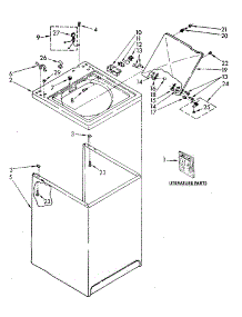 Top And Cabinet Parts parts for Kenmore Washer 110.82874700 (11082874700, 110 82874700) from AppliancePartsPros.com