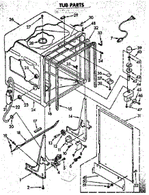 Tub Parts parts for Kenmore Dishwasher 665.1576581 (6651576581, 665 1576581) from AppliancePartsPros.com