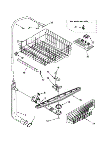Upper Dishrack And Water Feed parts for Kenmore Dishwasher 665.15767000 (66515767000, 665 15767000) from AppliancePartsPros.com