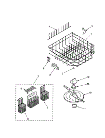 Lower Dishrack parts for Kenmore Dishwasher 665.15782300 (66515782300, 665 15782300) from AppliancePartsPros.com