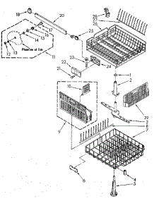 Dishrack parts for Kenmore Dishwasher 665.1578583 (6651578583, 665 1578583) from AppliancePartsPros.com