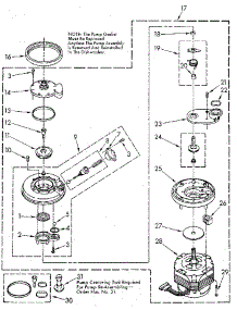 Pump And Motor parts for Kenmore Dishwasher 665.1578583 (6651578583, 665 1578583) from AppliancePartsPros.com