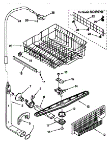 Upper Dishrack And Water Feed parts for Kenmore Dishwasher 665.15791792 (66515791792, 665 15791792) from AppliancePartsPros.com