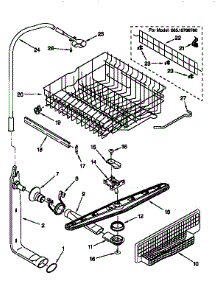 Upper Dishrack And Water Feed parts for Kenmore Dishwasher 665.15798790 (66515798790, 665 15798790) from AppliancePartsPros.com