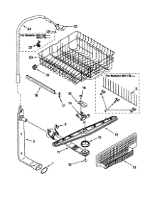 Upper Dishrack And Water Feed parts for Kenmore Dishwasher 665.15801891 (66515801891, 665 15801891) from AppliancePartsPros.com
