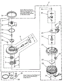 Pump & Motor parts for Kenmore Dishwasher 665.1580592 (6651580592, 665 1580592) from AppliancePartsPros.com