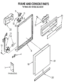 Frame And Console parts for Kenmore Dishwasher 665.1581592 (6651581592, 665 1581592) from AppliancePartsPros.com