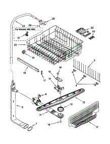 Upper Dishrack And Water Feed parts for Kenmore Dishwasher 665.15824000 (66515824000, 665 15824000) from AppliancePartsPros.com