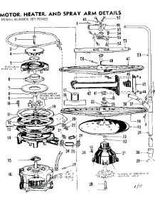 Motor,Heater, And Spray Arm Details parts for Kenmore Dishwasher 587.761404 (587761404, 587 761404) from AppliancePartsPros.com
