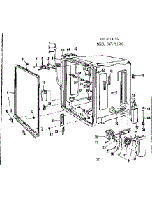 Tub Details parts for Kenmore Dishwasher 587.761500 (587761500, 587 761500) from AppliancePartsPros.com