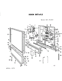 Door Details parts for Kenmore Dishwasher 587.761500 (587761500, 587 761500) from AppliancePartsPros.com