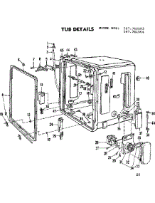 Tub Details parts for Kenmore Dishwasher 587.761504 (587761504, 587 761504) from AppliancePartsPros.com