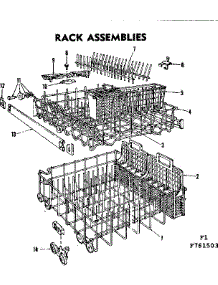 Rack Assemblies parts for Kenmore Dishwasher 587.761504 (587761504, 587 761504) from AppliancePartsPros.com
