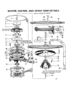 Motor, Heater, And Spray Arm Details parts for Kenmore Dishwasher 587.764200 (587764200, 587 764200) from AppliancePartsPros.com