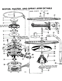 Motor, Heater, And Spray Arm Details parts for Kenmore Dishwasher 587.764410 (587764410, 587 764410) from AppliancePartsPros.com