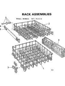 Rack Assemblies parts for Kenmore Dishwasher 587.764410 (587764410, 587 764410) from AppliancePartsPros.com
