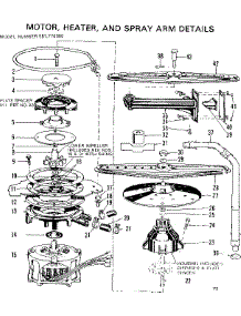Motor Heater Spray Arm Details parts for Kenmore Dishwasher 587.770000 (587770000, 587 770000) from AppliancePartsPros.com