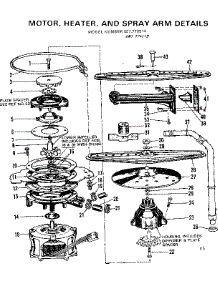 Motor, Heater, And Spray Arm Details parts for Kenmore Dishwasher 587.770513 (587770513, 587 770513) from AppliancePartsPros.com