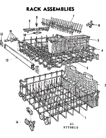 Rack Assemblies parts for Kenmore Dishwasher 587.770810 (587770810, 587 770810) from AppliancePartsPros.com