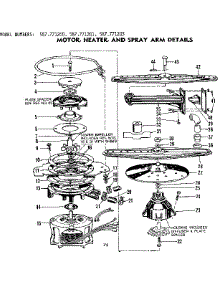 Motor, Heater, & Spray Arm Details parts for Kenmore Dishwasher 587.771201 (587771201, 587 771201) from AppliancePartsPros.com