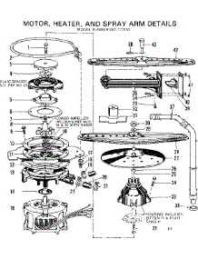 Motor, Heater, And Spray Arm Details parts for Kenmore Dishwasher 587.771510 (587771510, 587 771510) from AppliancePartsPros.com