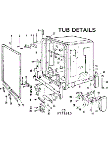 Tub Details parts for Kenmore Dishwasher 587.771610 (587771610, 587 771610) from AppliancePartsPros.com