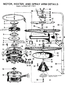 Motor, Heater And Spray Arm Details parts for Kenmore Dishwasher 587.771610 (587771610, 587 771610) from AppliancePartsPros.com