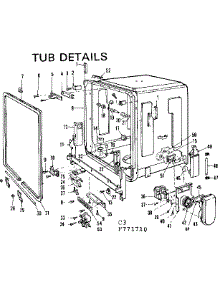 Tub Details parts for Kenmore Dishwasher 587.771710 (587771710, 587 771710) from AppliancePartsPros.com