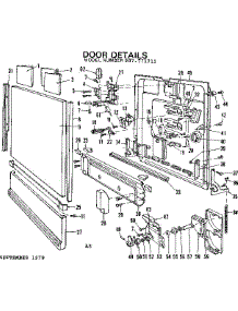 Door parts for Kenmore Dishwasher 587.771711 (587771711, 587 771711) from AppliancePartsPros.com