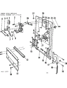 Inner Door Details parts for Kenmore Dishwasher 587.772100 (587772100, 587 772100) from AppliancePartsPros.com