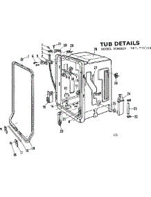 Tub Details parts for Kenmore Dishwasher 587.772100 (587772100, 587 772100) from AppliancePartsPros.com