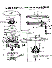 Motor, Heater, And Spray Arm Details parts for Kenmore Dishwasher 587.772100 (587772100, 587 772100) from AppliancePartsPros.com