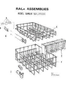 Rack Assemblies parts for Kenmore Dishwasher 587.772101 (587772101, 587 772101) from AppliancePartsPros.com