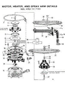 Motor,Heater,And Spray Arm Details parts for Kenmore Dishwasher 587.772101 (587772101, 587 772101) from AppliancePartsPros.com