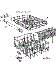Rack Assemblies parts for Kenmore Dishwasher 587.772300 (587772300, 587 772300) from AppliancePartsPros.com