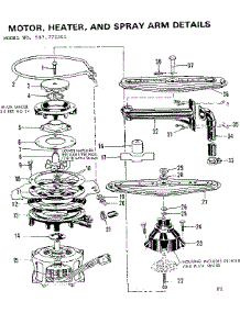 Motor, Heater, And Spray Arm Details parts for Kenmore Dishwasher 587.772301 (587772301, 587 772301) from AppliancePartsPros.com