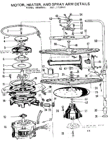Motor, Heater, And Spray Arm Details parts for Kenmore Dishwasher 587.772800 (587772800, 587 772800) from AppliancePartsPros.com