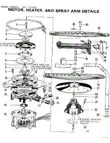 Motor, Heater, And Spray Arm Details parts for Kenmore Dishwasher 587.773300 (587773300, 587 773300) from AppliancePartsPros.com