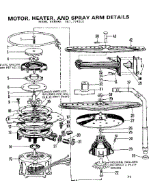 Motor, Heater, And Spray Arm Details parts for Kenmore Dishwasher 587.774510 (587774510, 587 774510) from AppliancePartsPros.com