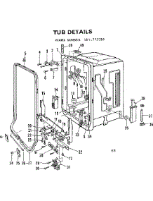 Tub Details parts for Kenmore Dishwasher 587.775310 (587775310, 587 775310) from AppliancePartsPros.com