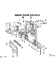 Inner Door Details parts for Kenmore Dishwasher 587.775510 (587775510, 587 775510) from AppliancePartsPros.com
