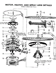 Motor, Heater, And Spray Arm Details parts for Kenmore Dishwasher 587.777510 (587777510, 587 777510) from AppliancePartsPros.com
