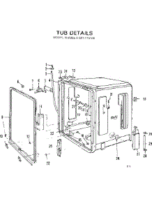 Tub Details parts for Kenmore Dishwasher 587.779100 (587779100, 587 779100) from AppliancePartsPros.com