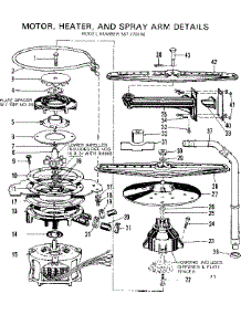 Motor,Heater, And Spray Arm Details parts for Kenmore Dishwasher 587.779100 (587779100, 587 779100) from AppliancePartsPros.com